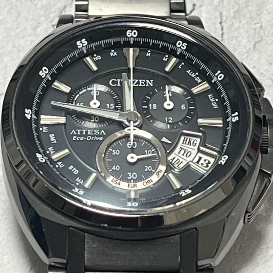 CITIZEN ATTESA エコドライブ ブラック腕時計　美品