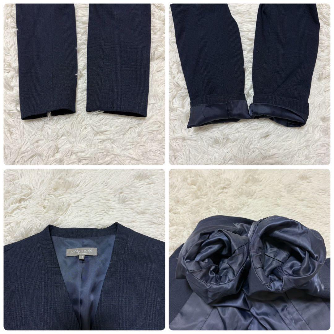 ✨未使用級✨ユナイテッドアローズ パンツスーツ チェック ノーカラー 1ボタン