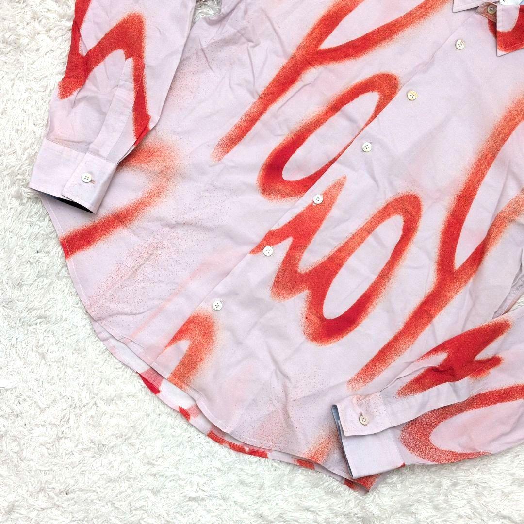 【現行ロゴ 極美品 Lサイズ】ポールスミス　スプレーロゴ　長袖　シャツ　総柄