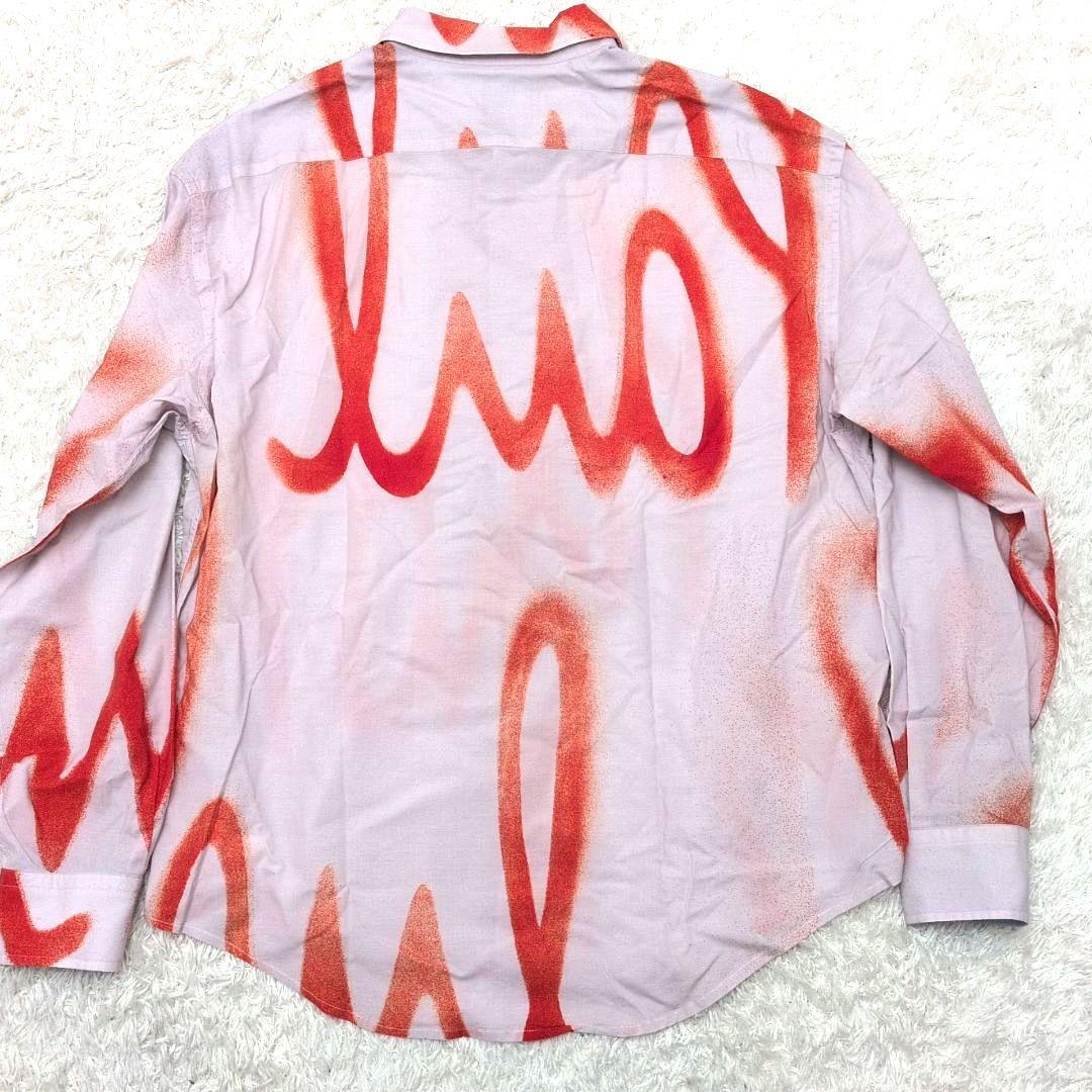 【現行ロゴ 極美品 Lサイズ】ポールスミス　スプレーロゴ　長袖　シャツ　総柄