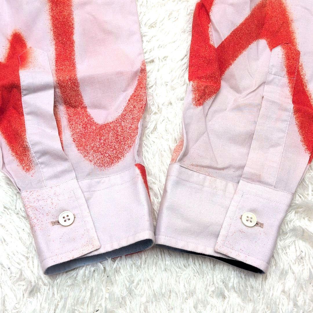 【現行ロゴ 極美品 Lサイズ】ポールスミス　スプレーロゴ　長袖　シャツ　総柄