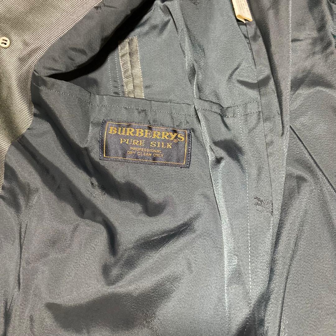 希少　バーバリーズ　ステンカラーコート　プレステージコレクション　シルク100%