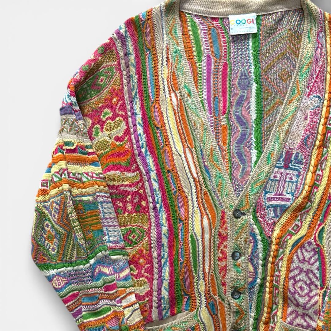 90s≪COOGI／クージー≫3Dニットカーディガン ビートたけしニット