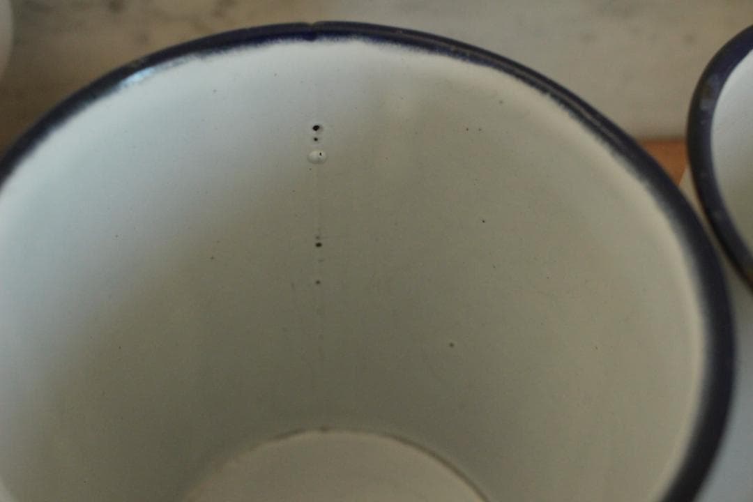 フランスアンティーク・ペアのエナメルキャニスター/パスタ・お米入れ