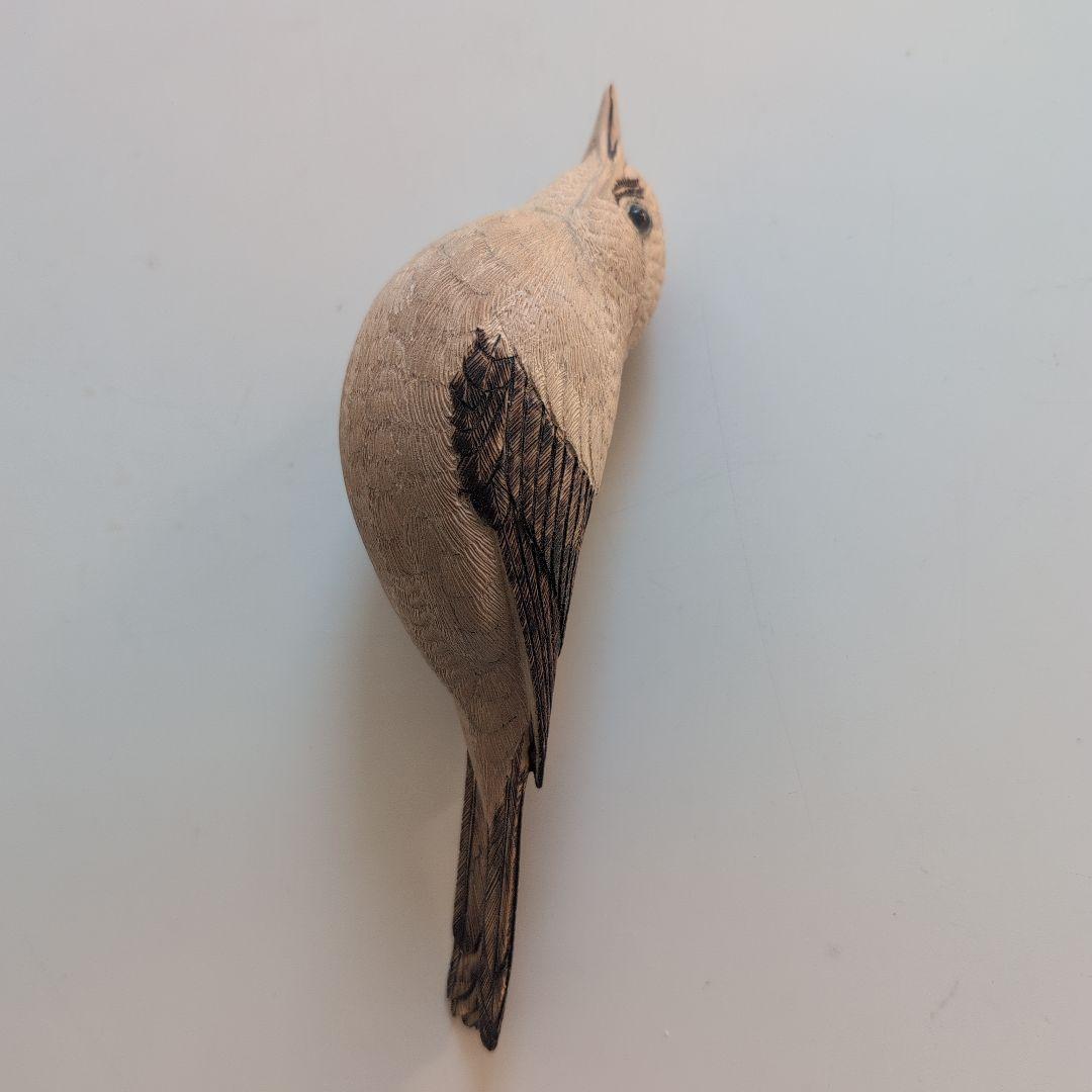 木製　ウグイス　 野鳥彫刻 　バードカービング　木彫りの野鳥