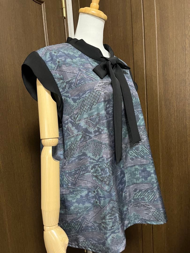 みふた様、専用【738】リボンブラウスグリーン系【739】リボンブラウス青、紫系