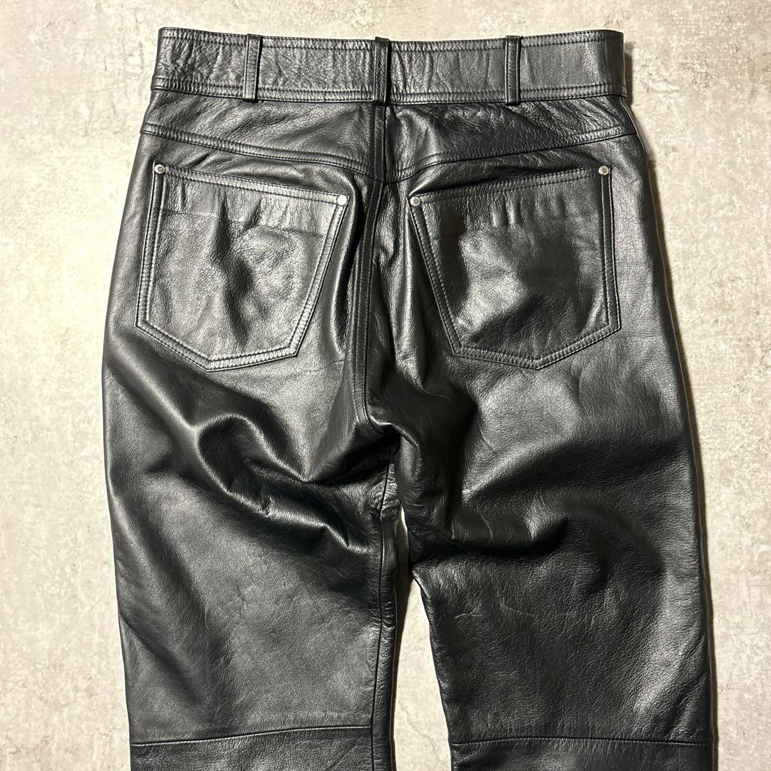 美品✨ハーレーダビッドソン W30シボ革 レザーパンツ 黒