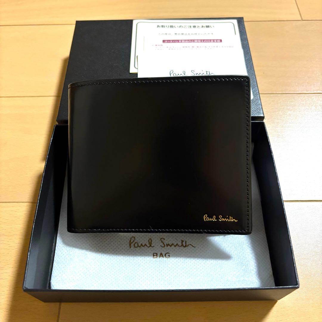 Paul Smith コードバン　二つ折り財布　現行品　最上位　ほぼ未使用　黒