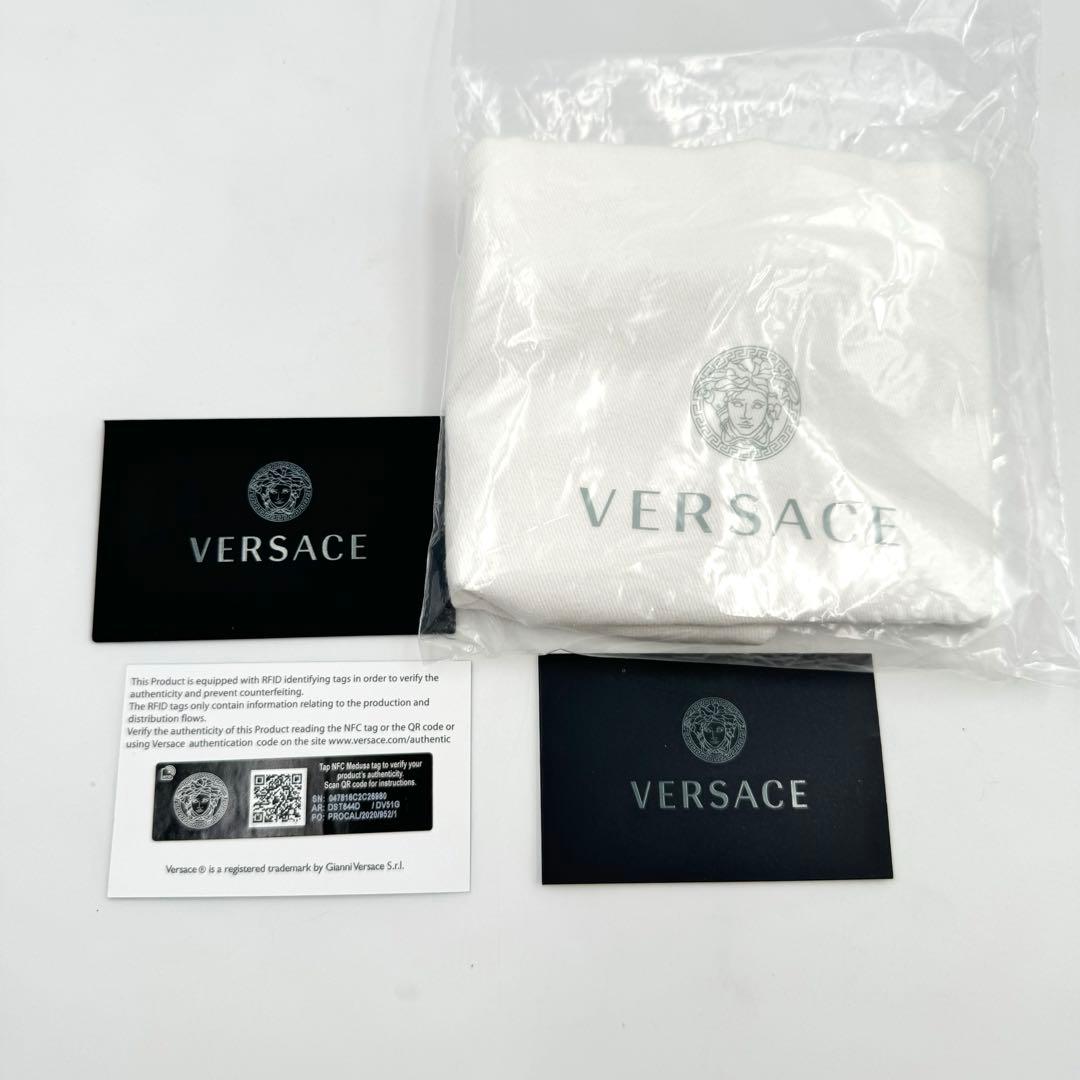 新品✨VERSACE ローカットスニーカー　レザー　ブラック　ロゴマーク