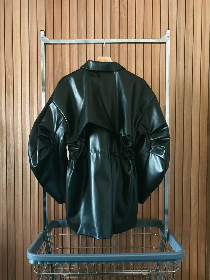 【最終値下げ】DECO FAKE LEATHER OPEN JACKET
