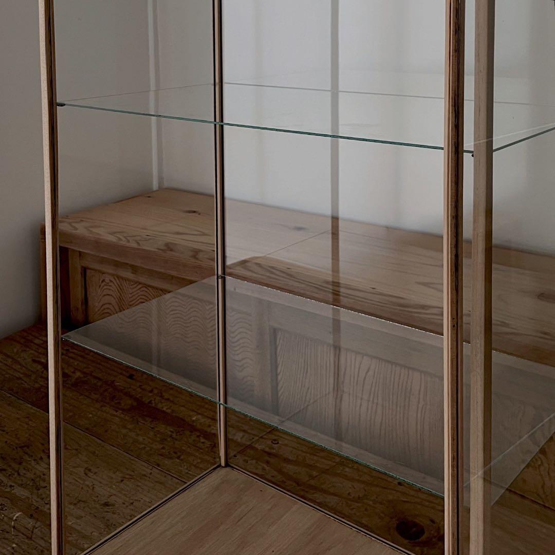 アンティーク　古い木枠ガラスケース　レトロ　ショーケース　棚　古道具