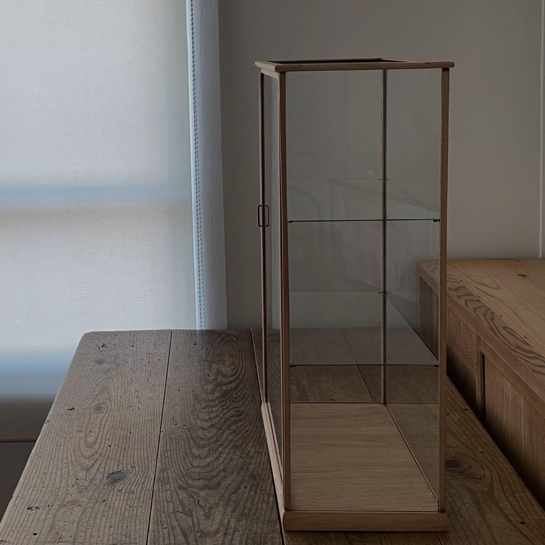 アンティーク　古い木枠ガラスケース　レトロ　ショーケース　棚　古道具