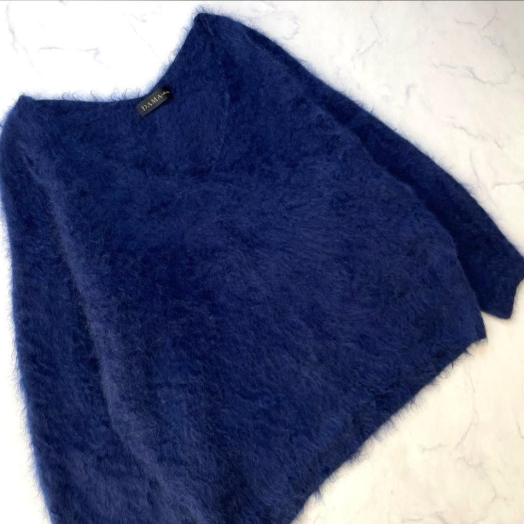 ダーマコレクション カシミヤ100 Vネックニット プルオーバー ネイビー F