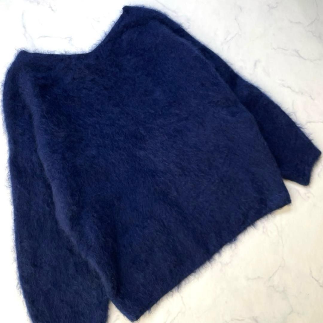 ダーマコレクション カシミヤ100 Vネックニット プルオーバー ネイビー F