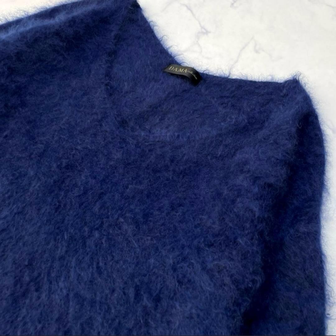 ダーマコレクション カシミヤ100 Vネックニット プルオーバー ネイビー F