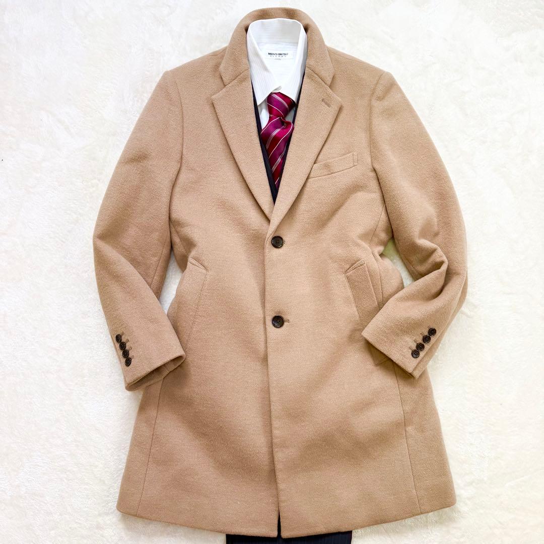 【超美品】エディフィス ウール素材 ビーバー仕上げ チェスターコート Mキャメル