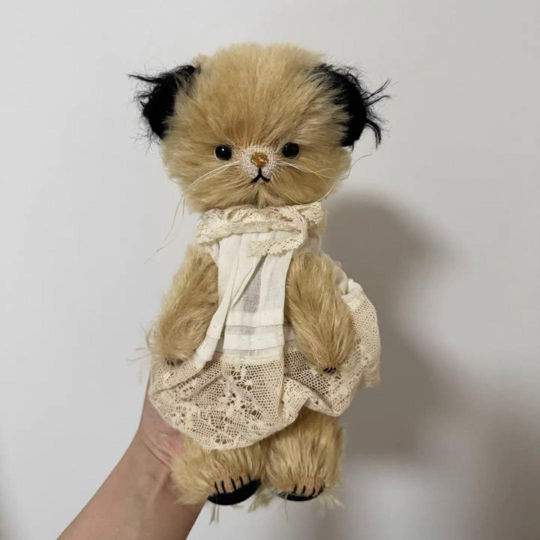 愛嬌のある猫さん アーティストベア 海外作家様 ハンドメイド テディベア 置物