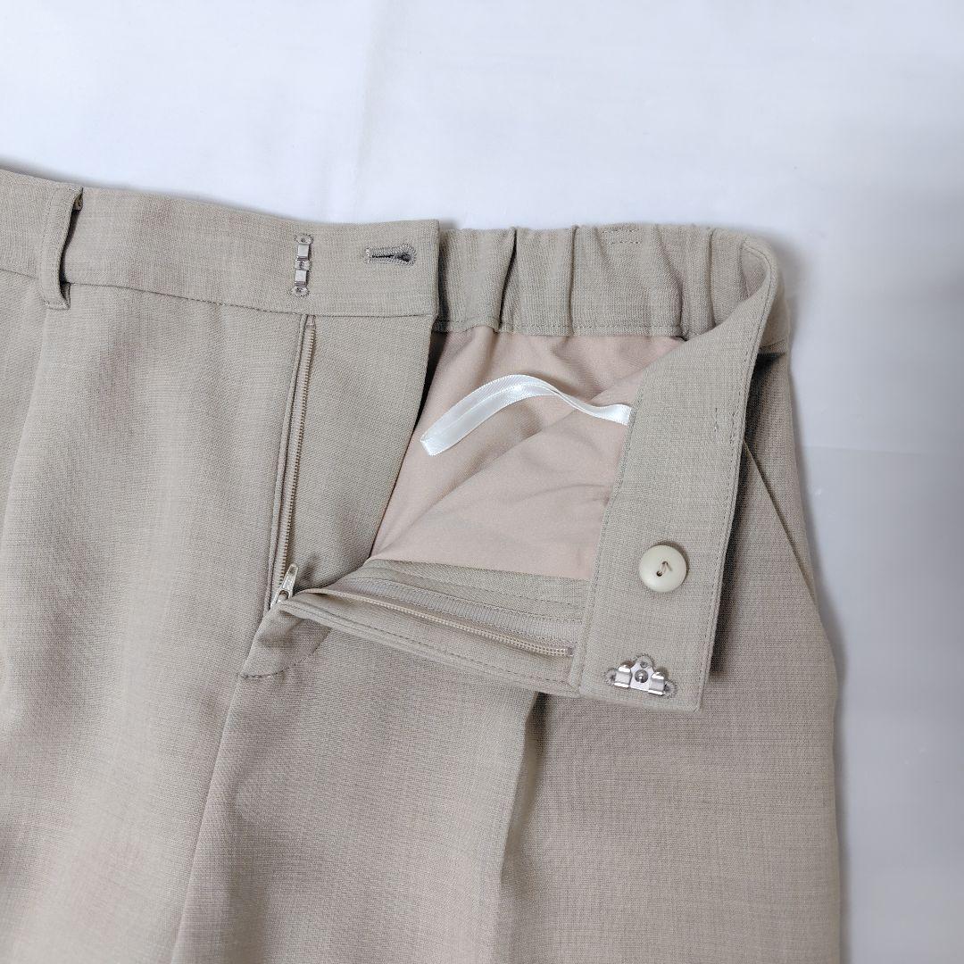 美品 INDIVI 洗える リバー 二重織 ノーカラー ジャケット セットアップ