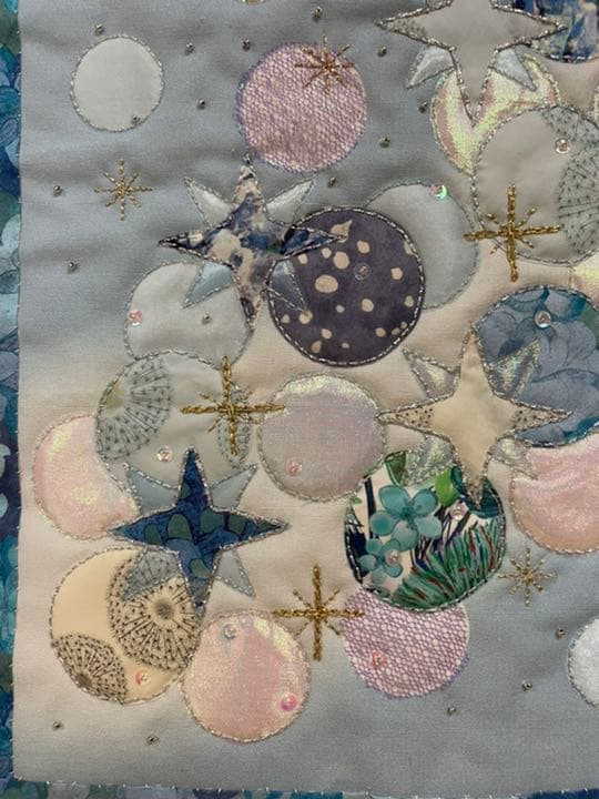 ホビーラホビーレ　刺繍ステッチ　完成品　タペストリー　七夕　天の川