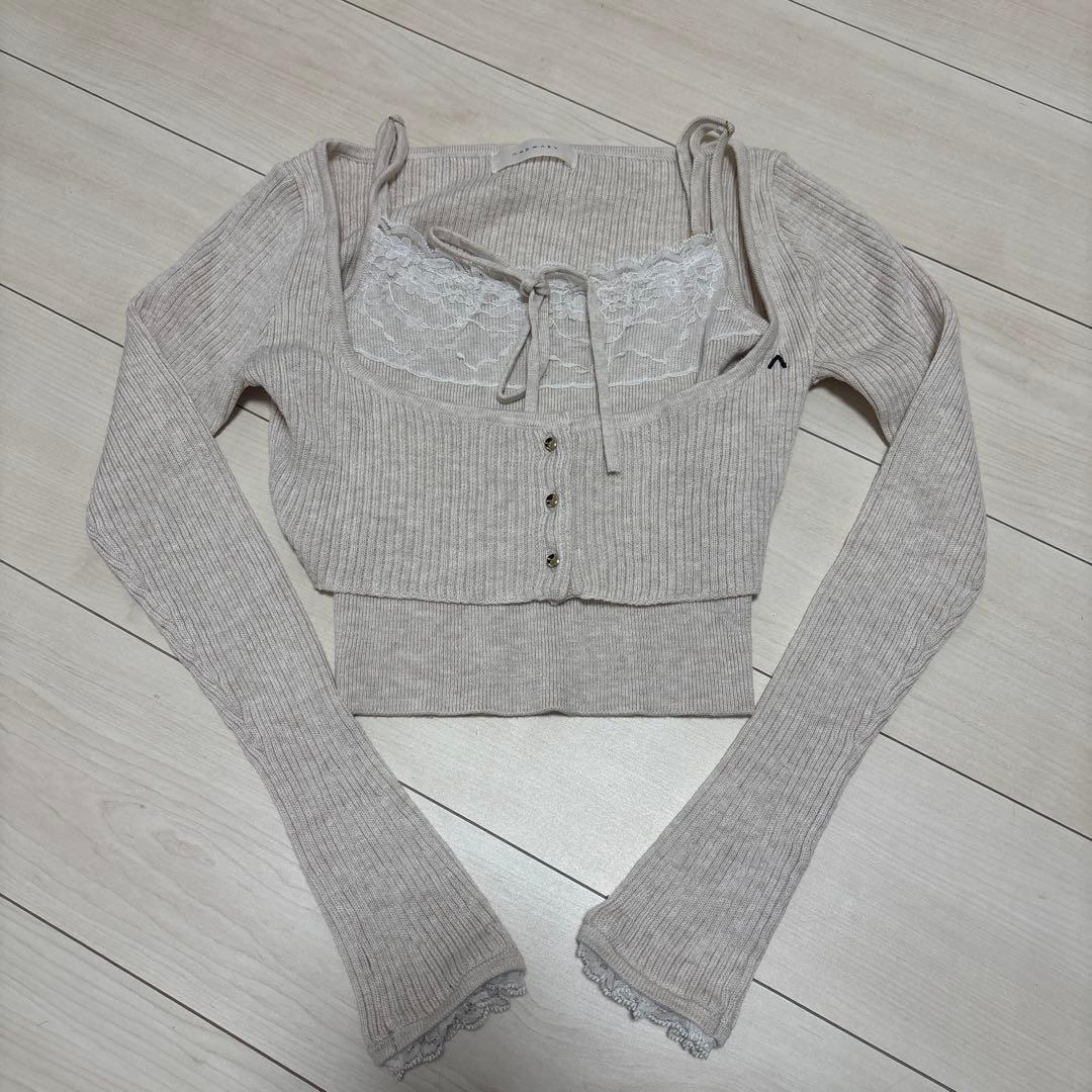 トップス ANDMARY Brenda lace knit set