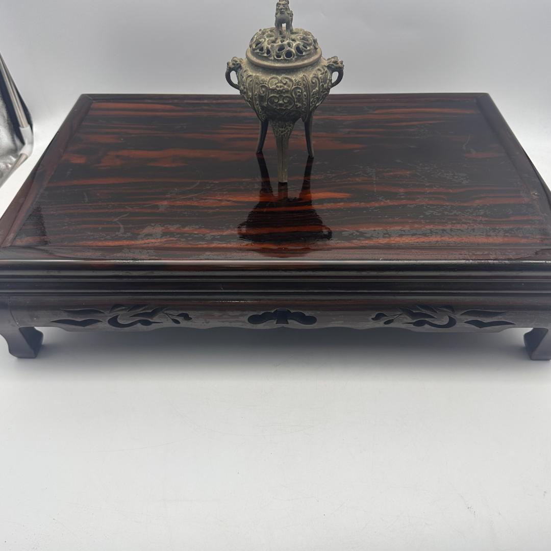 T　香炉花台　一式　床の間飾り　香道具　茶道具　紫檀　縞黒檀