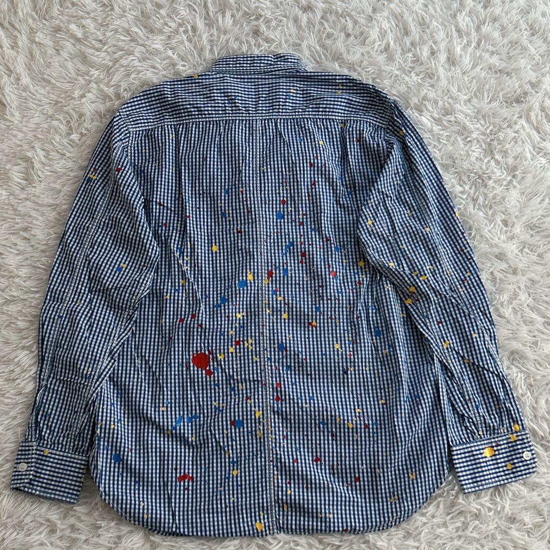 希少品✨ コムデギャルソンオム ペンキ加工 ギンガムチェックロングスリーブシャツ