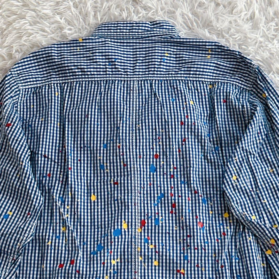 希少品✨ コムデギャルソンオム ペンキ加工 ギンガムチェックロングスリーブシャツ