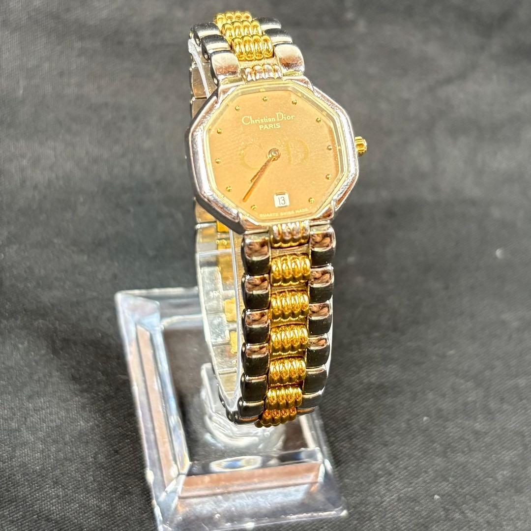 ✨稼働品✨DIOR 腕時計　オクタゴン　デイト　ゴールド　レディース　クォーツ