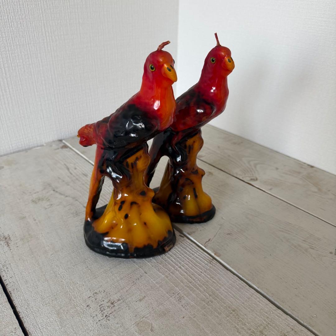 TRINACRIA CANDLES　オウムキャンドル２羽　イタリア製