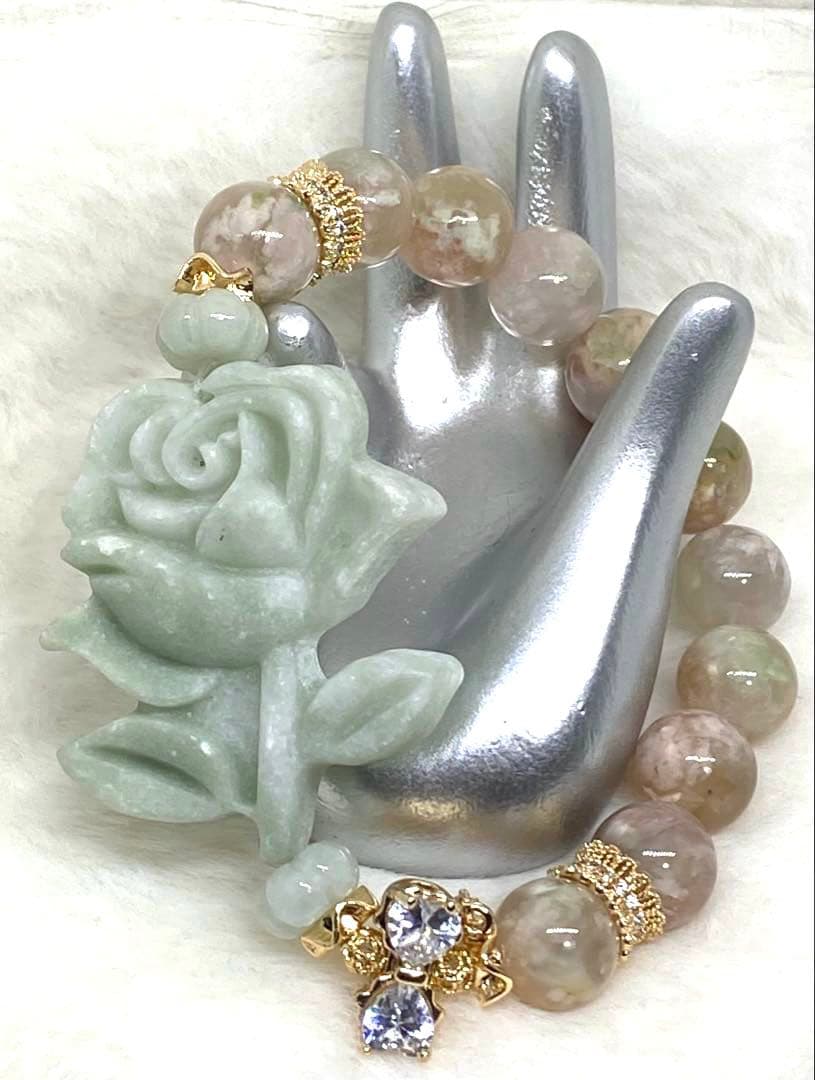 ♡お取り置き♡ バラ翡翠　グリーンサクラ瑪瑙　 ルチル♡ モリオン　ガーデン水晶