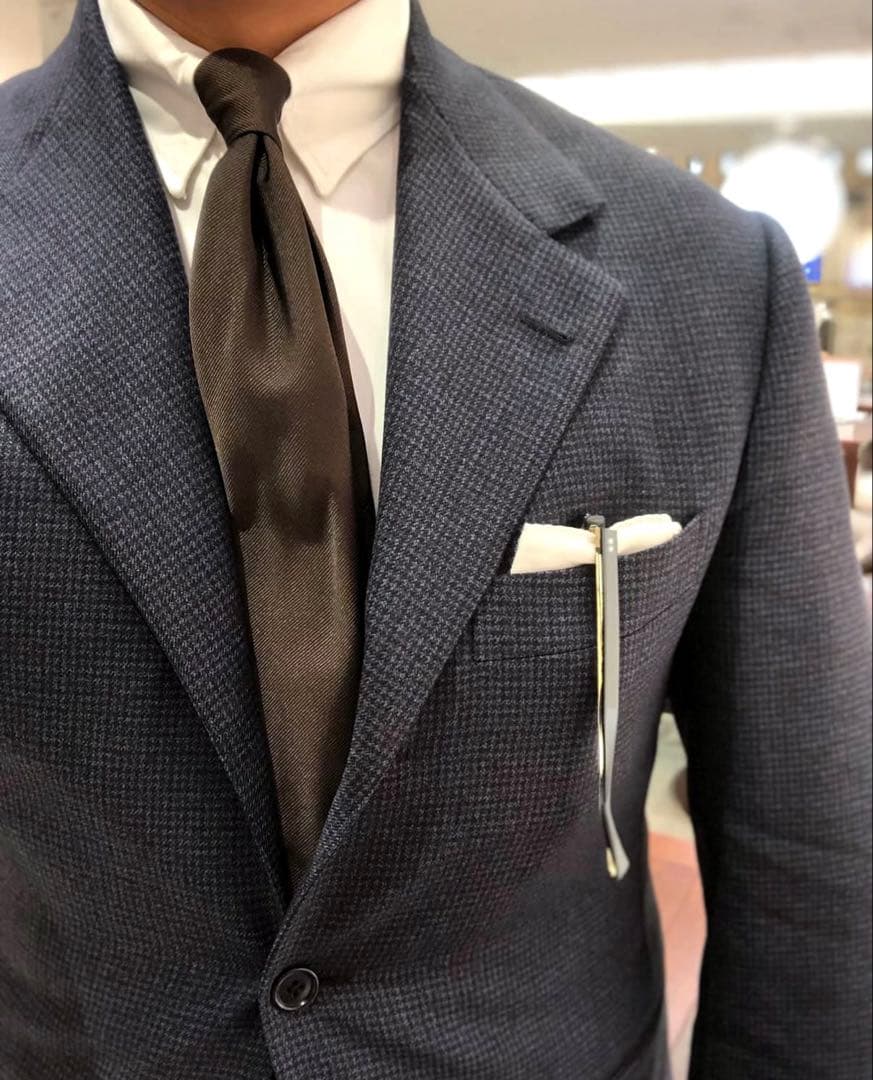 【新品】Atto Vannucci／セッテピエゲ／シルクソリッドタイ／ブラウン