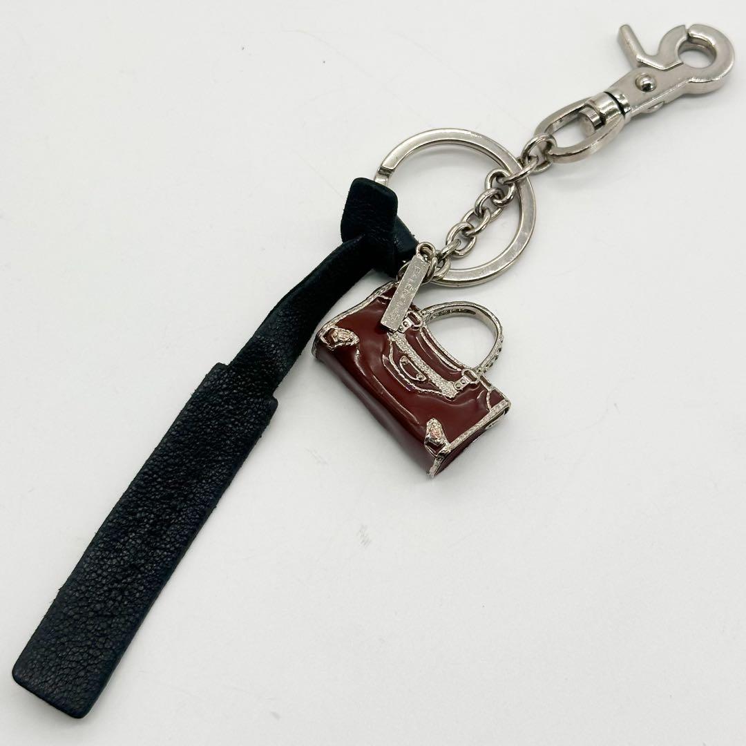 【箱付き・美品】バレンシアガ シティ バッグチャーム キーホルダー シルバー