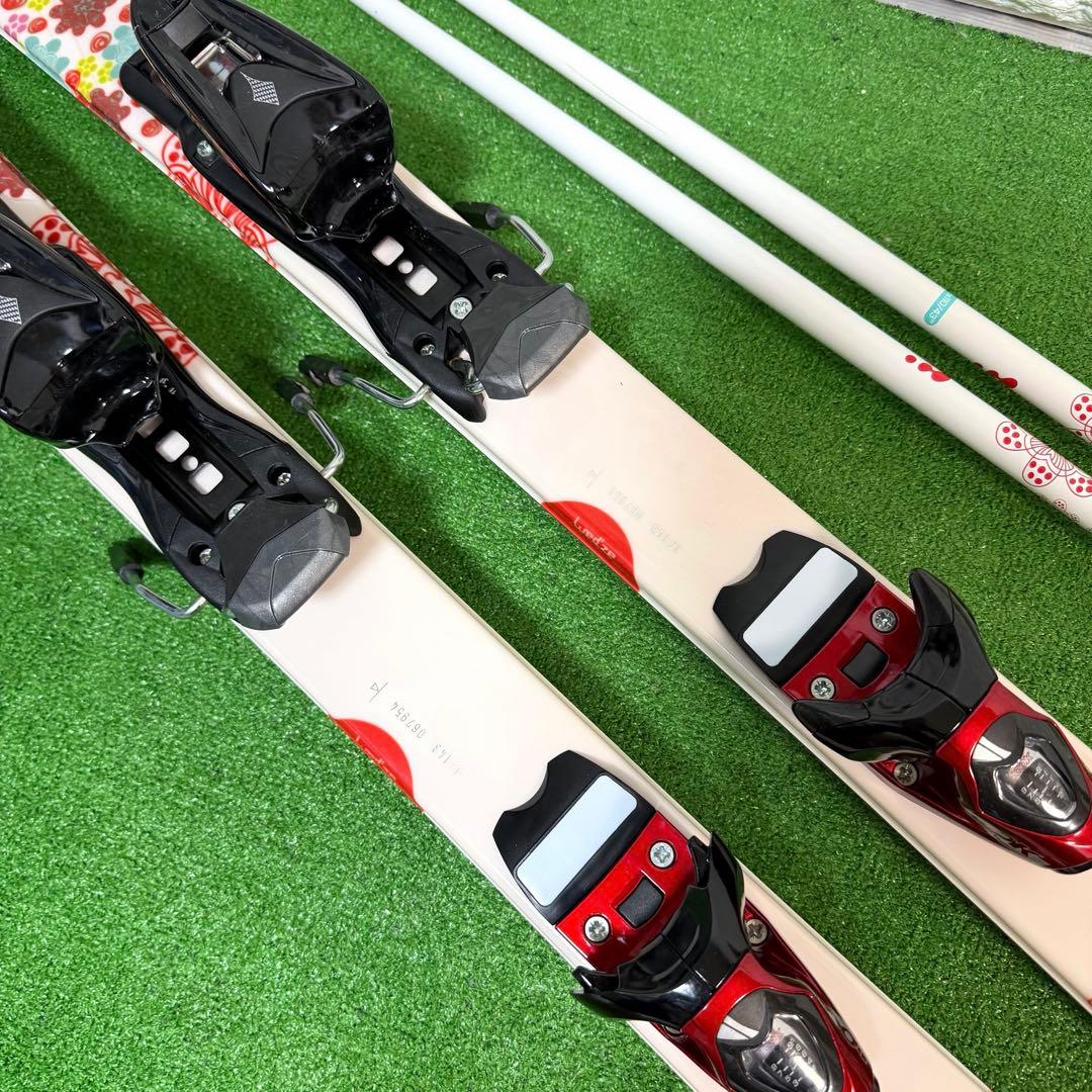 美品　スキー板　レディース　143 ステッキ　ケース付き　すぐ使える　良好