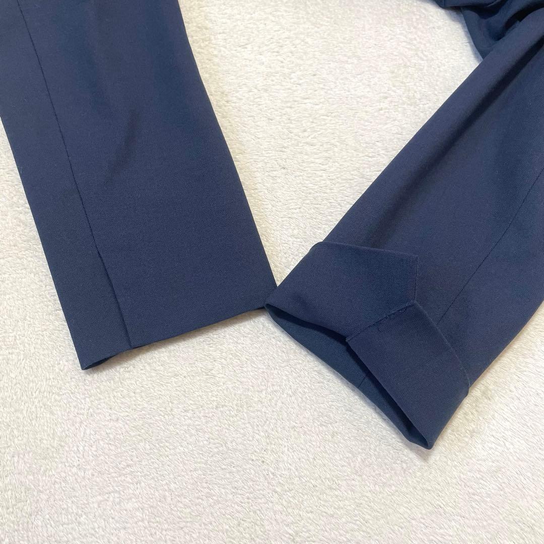 テーラードジャケット テーパードパンツ カチリラ ストレッチ 防シワ 紺 M