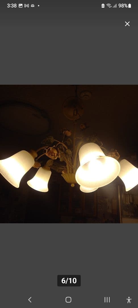 IDC大塚家具花モチーフ 5灯シャンデリア　60W LEDランプサービスですよ！