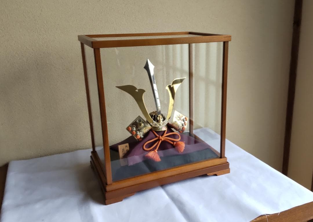 兜 剣付置物 剣付き 純銀 3号 金銀工芸家・伝統工芸士 武比古作