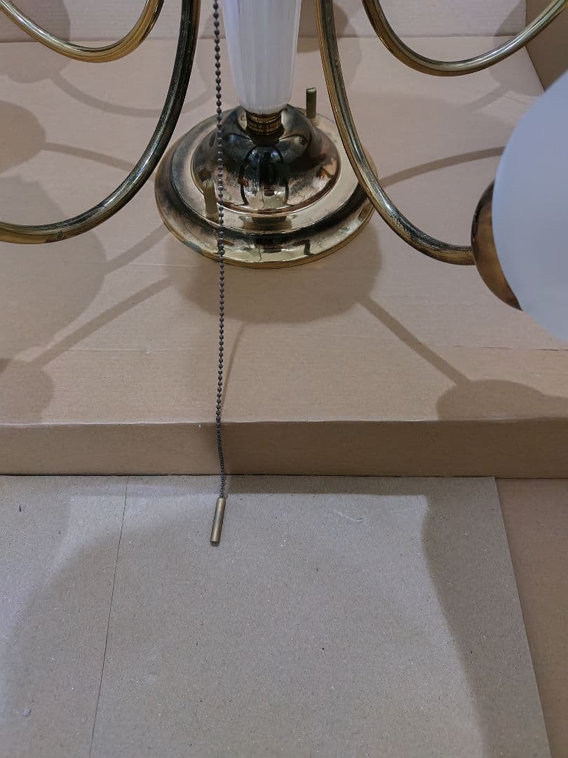 5灯シャンデリア ガラス・金属製