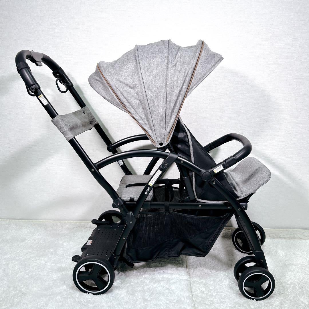 【美品】KATOJI 2-Seater カトージ ベビーカー グレー 説明書付