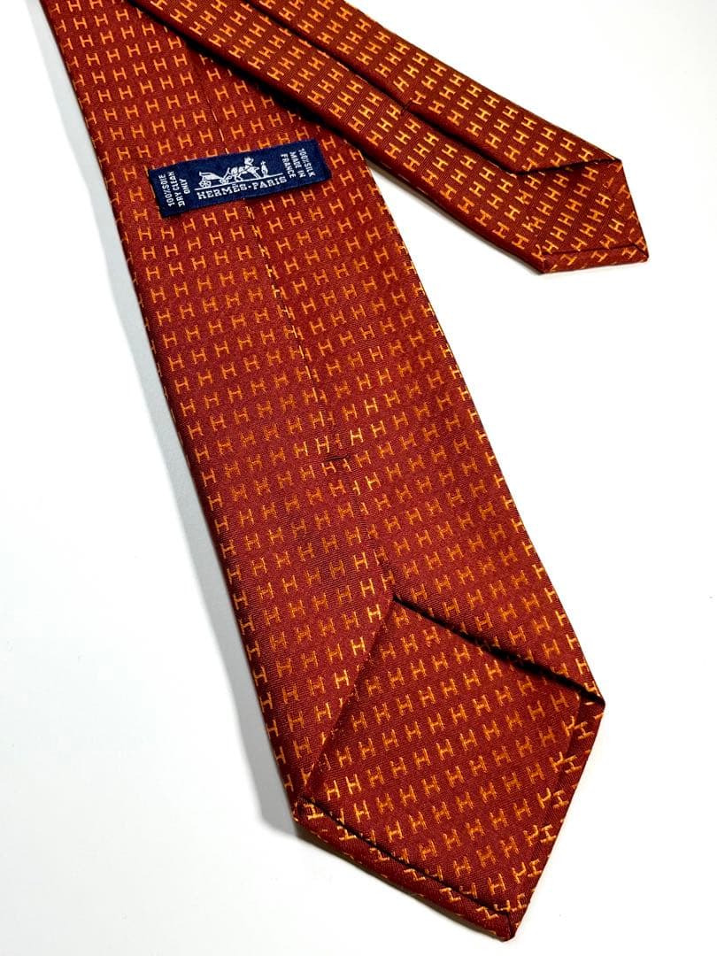 ✨未使用✨HERMES エルメス　ネクタイ　H柄　高級シルク　ファソネH