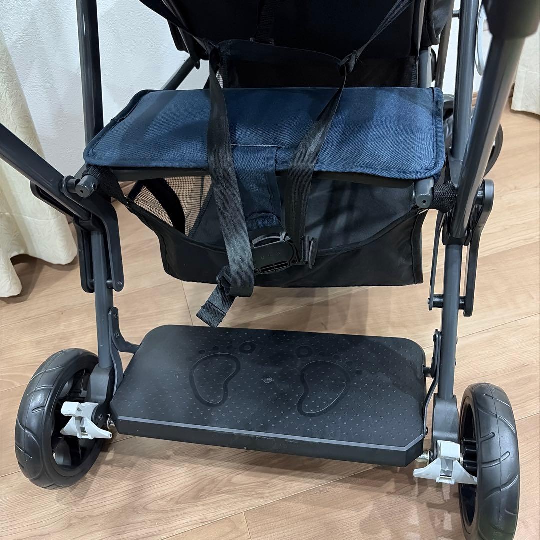【美品】カトージ　KATOJI 2人でゴー 2人乗り ベビーカー ネイビー
