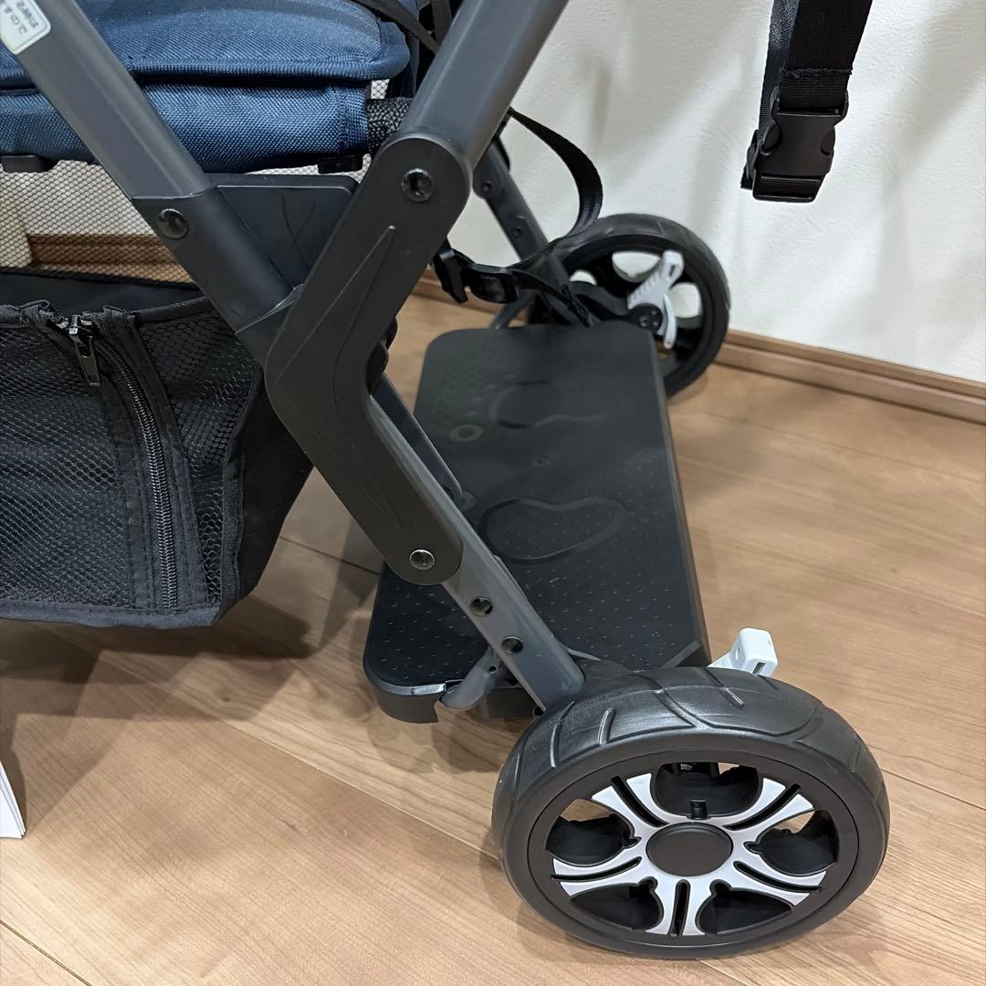 【美品】カトージ　KATOJI 2人でゴー 2人乗り ベビーカー ネイビー