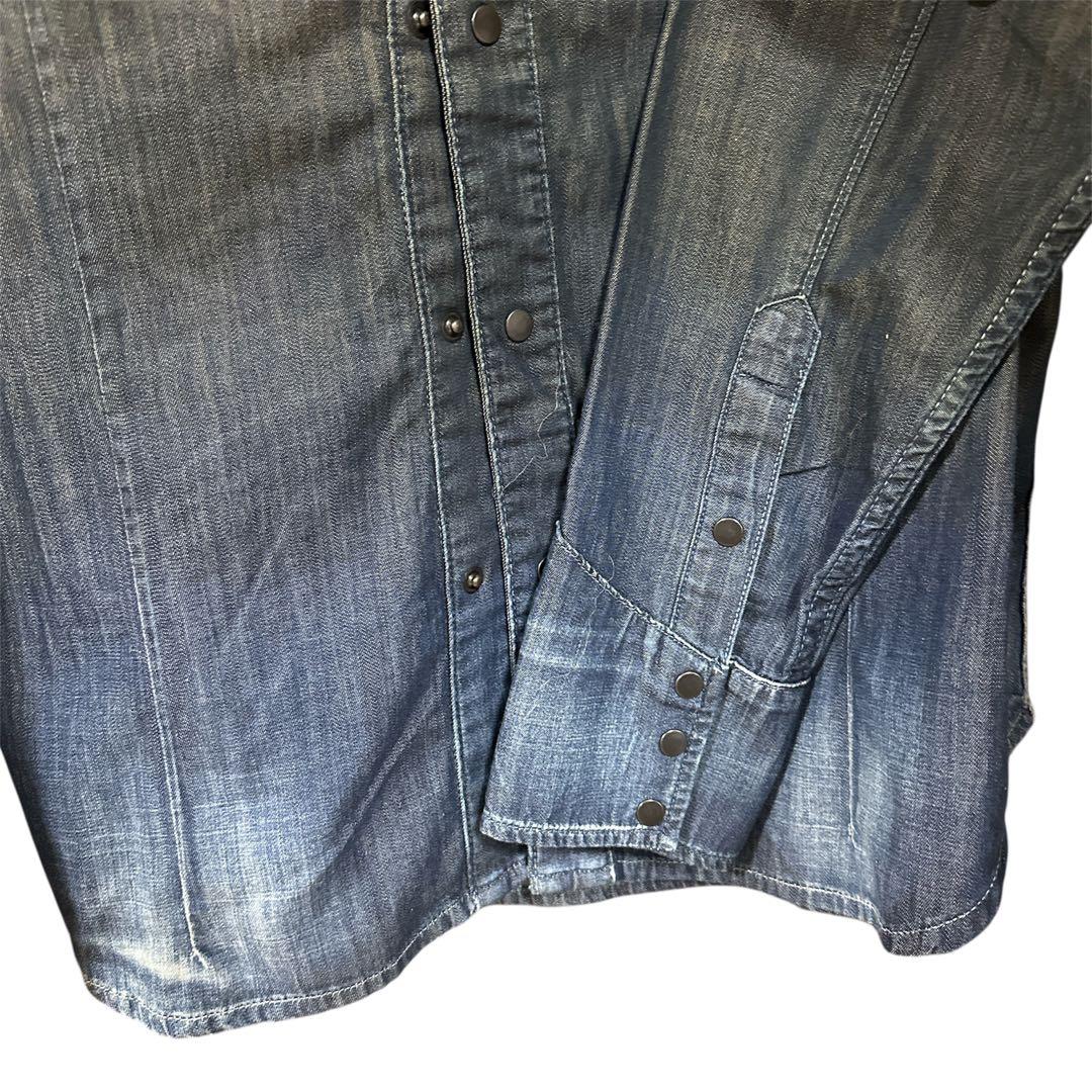 ディーゼル　ブラックゴールド グラデーション ウエスタン デニムシャツ L 長袖