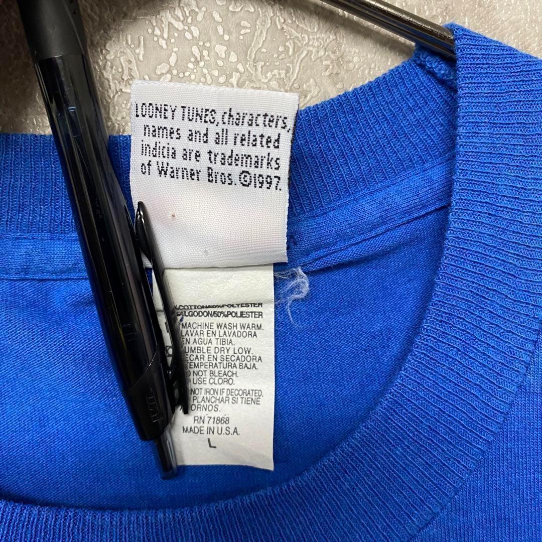 【レア☆USA製90s】ルーニーテューンズTシャツ ブルー メンズL