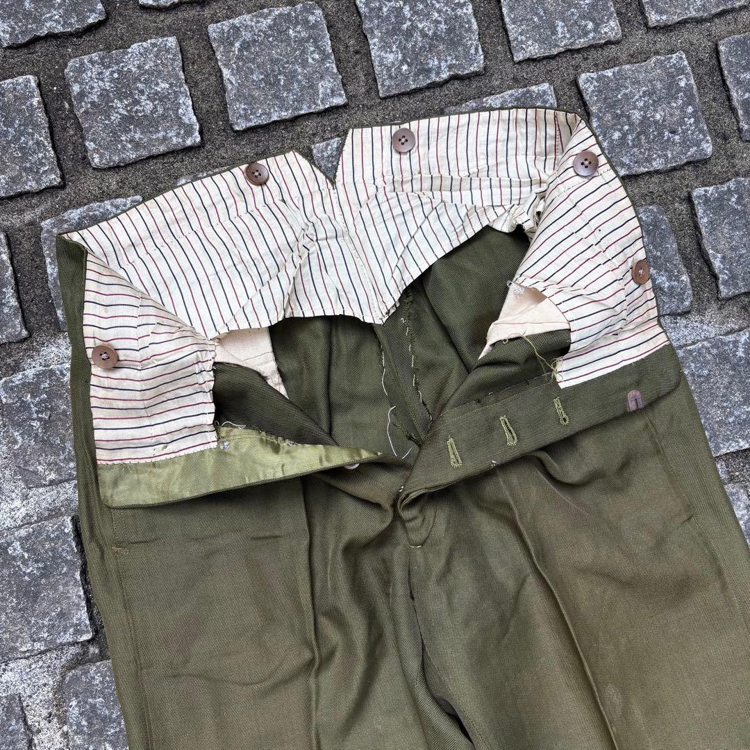 一点物 国民服 戦中 1940年代 日本製 上下セット オリーブグリーン