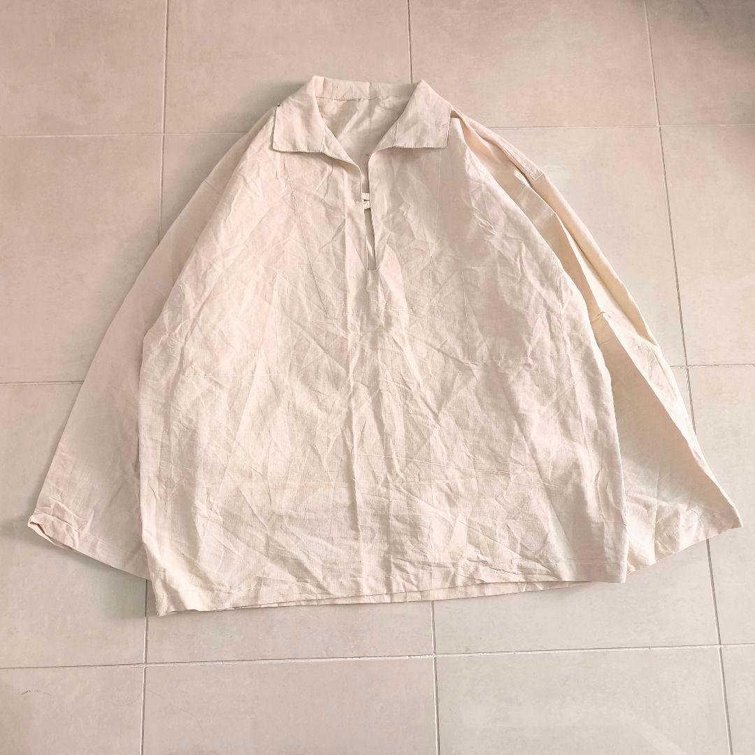 フランス​　 60s-70s フレンチヴィンテージ スモック シャツ　リネン