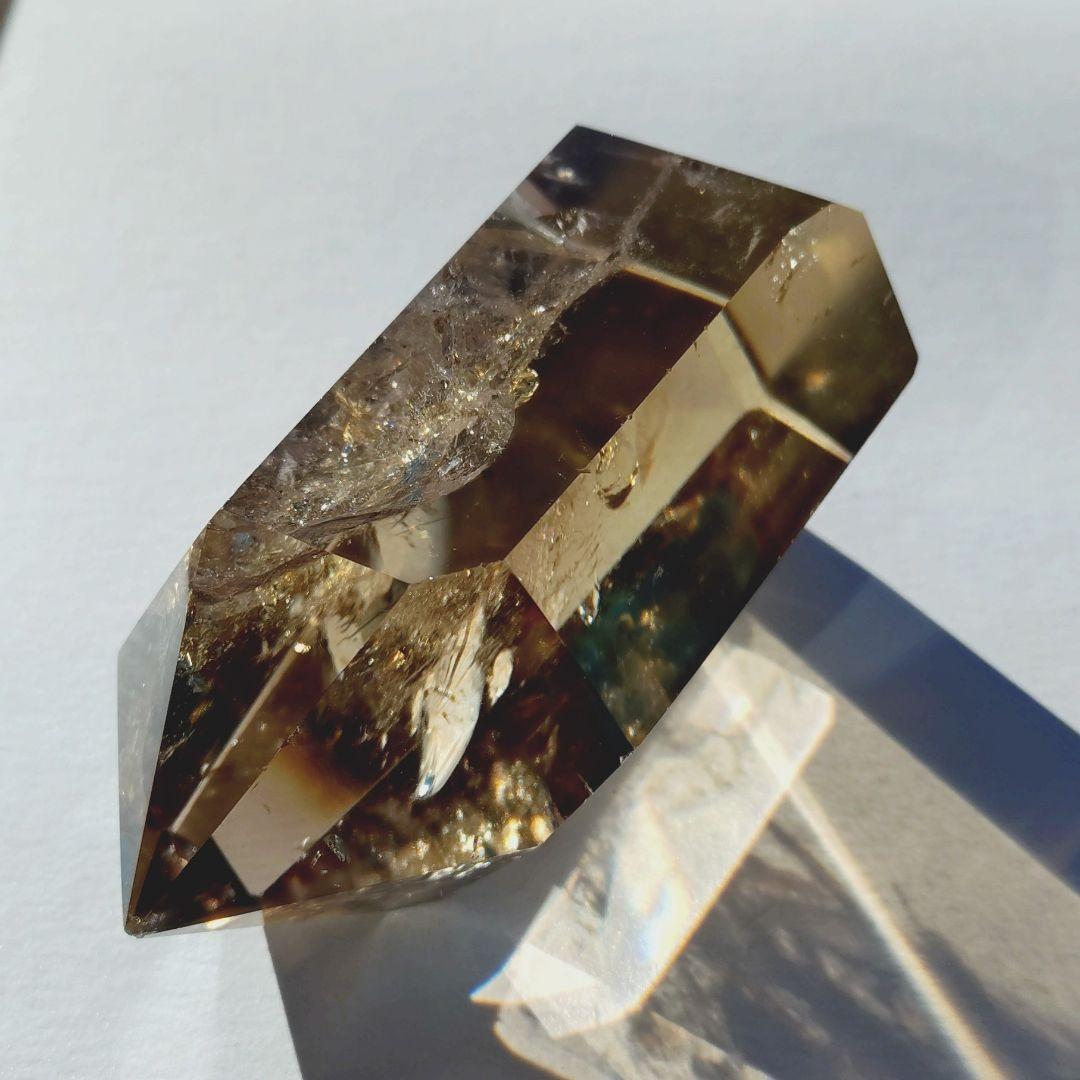 スモーキークォーツ ポリッシュ ポイント★コレクション★天然石 置物 六角柱