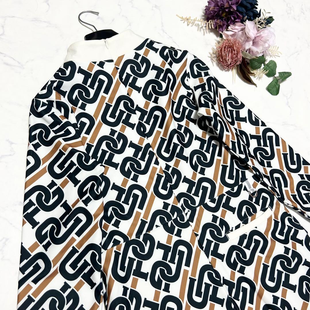 CPG GOLF チェーンロゴグラフィカルワンピース ゴルフ ホワイト×ブラック