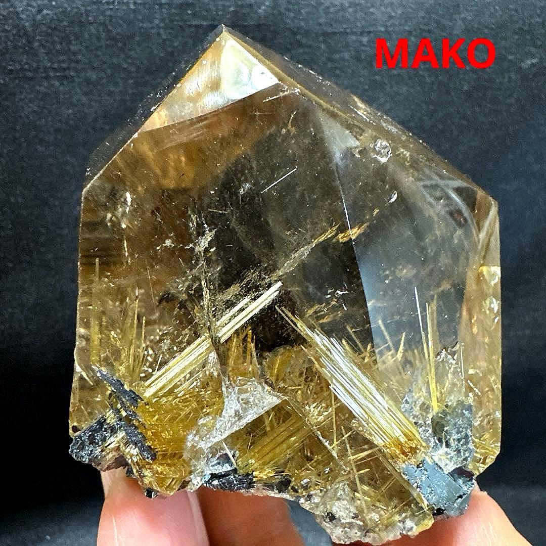 M1601☆ルチルクォーツ原石409g☆太陽放射タイチンルチル☆天然石　原石