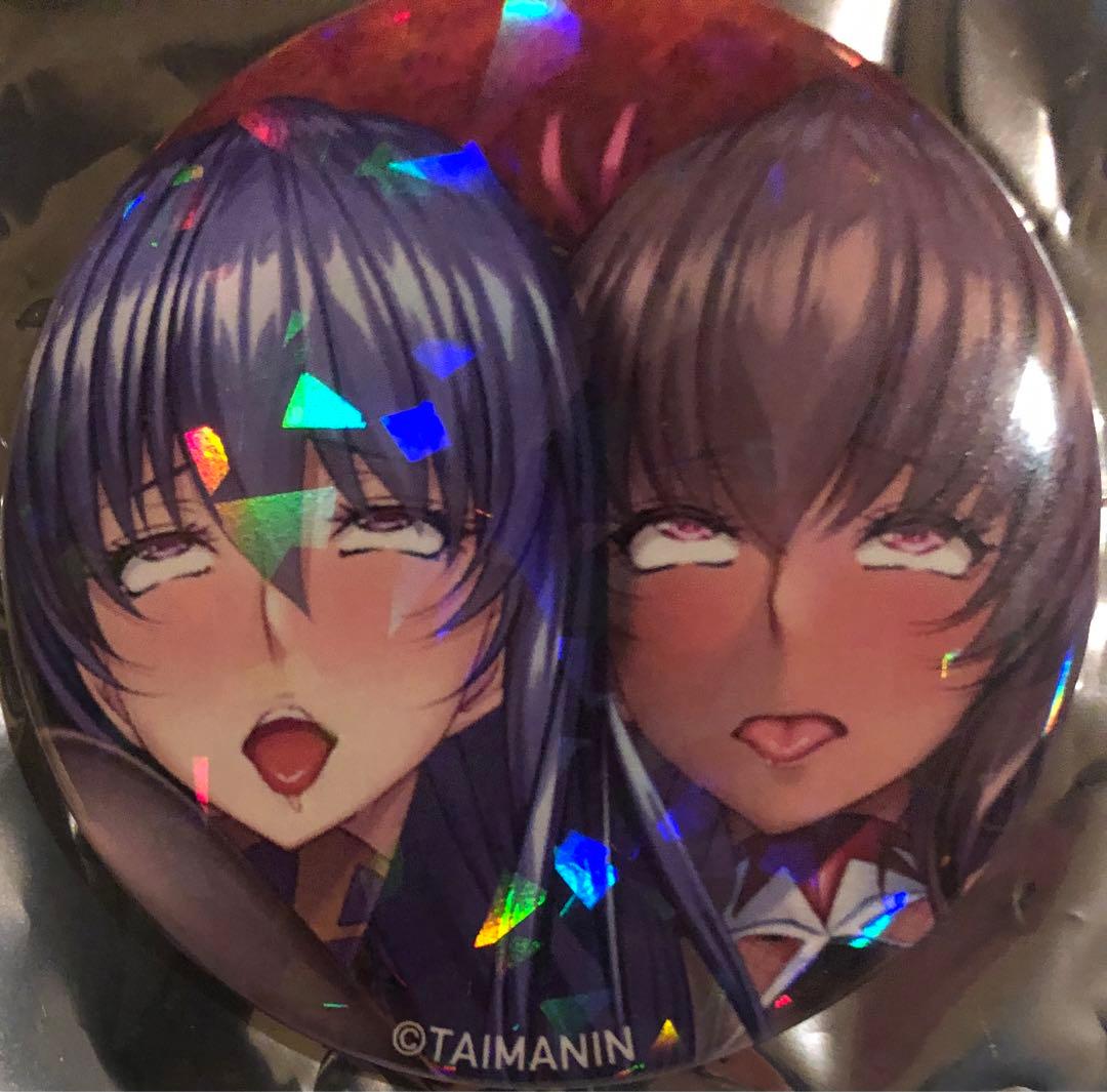 c106 限定　対魔忍　アヘ顔ヒロイン缶バッジ　　シークレット　アサギ　ゆきかぜ