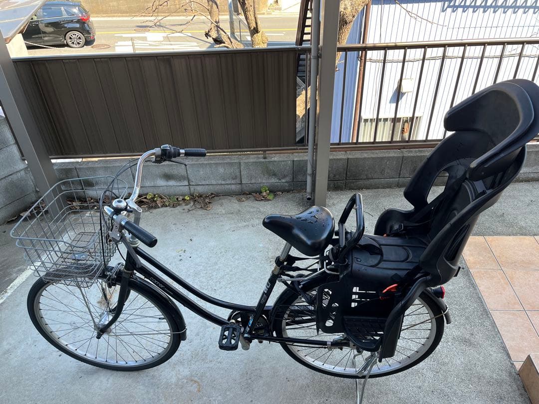 【もんたな】ママチャリ　リアチャイルドシート付き